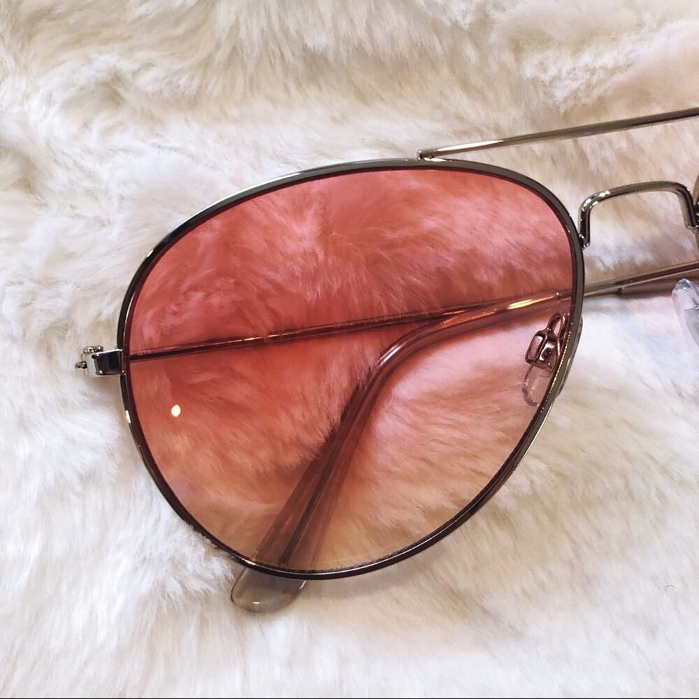 Rosalia Light Pink Full Rim Aviator Sunglasses - Picture 3 of 9